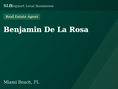 Benjamin De La Rosa — Real Estate Agent in Miami Beach, FL
