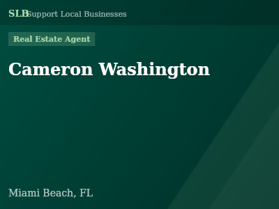 Cameron Washington — Real Estate Agent in Miami Beach, FL