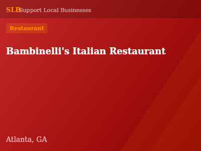 Bambinelli's Italian Restaurant — Restaurant in Atlanta, GA
