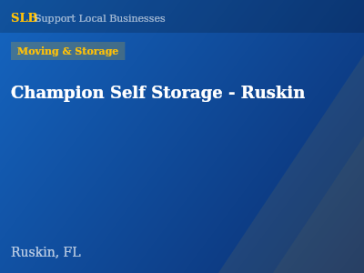 Champion Self Storage - Ruskin — Moving & Storage in Ruskin, FL