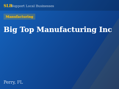 Big Top Manufacturing Inc — Manufacturing in Perry, FL