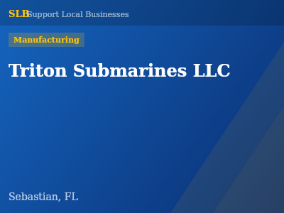 Triton Submarines LLC — Manufacturing in Sebastian, FL