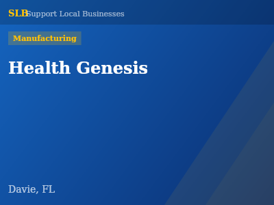 Health Genesis — Manufacturing in Davie, FL