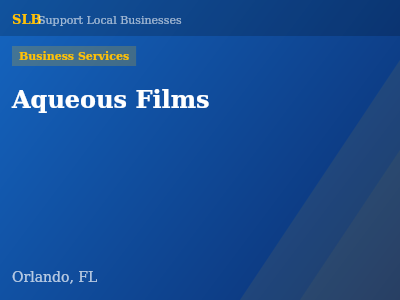 Aqueous Films — Business Services in Orlando, FL