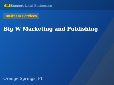 Big W Marketing and Publishing — Business Services in Orange Springs, FL