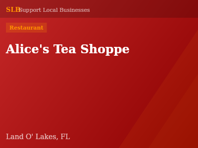 Alice's Tea Shoppe — Restaurant in Land O' Lakes, FL