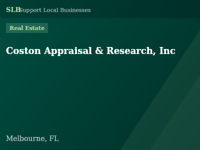Coston Appraisal & Research, Inc — Real Estate in Melbourne, FL