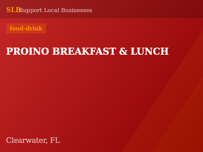 PROINO BREAKFAST & LUNCH — food-drink in Clearwater, FL