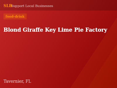 Blond Giraffe Key Lime Pie Factory — food-drink in Tavernier, FL