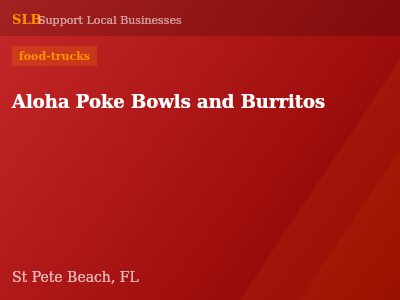 Aloha Poke Bowls and Burritos — food-trucks in St Pete Beach, FL
