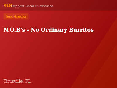 N.O.B's - No Ordinary Burritos — food-trucks in Titusville, FL