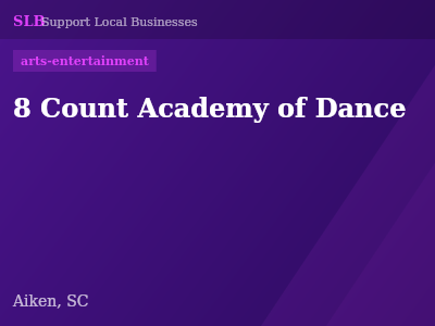 8 Count Academy of Dance — arts-entertainment in Aiken, SC