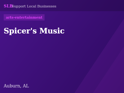 Spicer's Music — arts-entertainment in Auburn, AL
