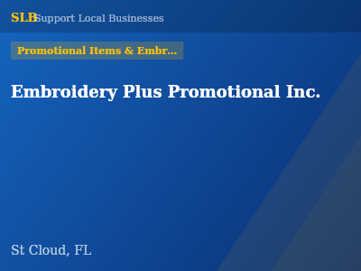 Embroidery Plus Promotional Inc. — Promotional Items & Embroiderers in St Cloud, FL