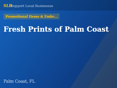 Fresh Prints of Palm Coast — Promotional Items & Embroiderers in Palm Coast, FL
