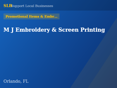 M J Embroidery & Screen Printing — Promotional Items & Embroiderers in Orlando, FL