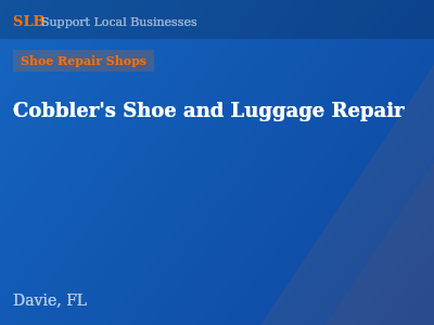 Cobbler's Shoe and Luggage Repair — Shoe Repair Shops in Davie, FL