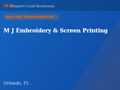 M J Embroidery & Screen Printing — Specialty Merchandise Retailers in Orlando, FL