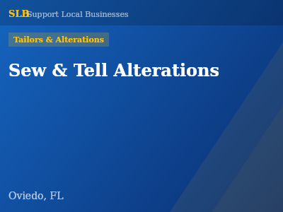 Sew & Tell Alterations — Tailors & Alterations in Oviedo, FL