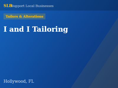 I and I Tailoring — Tailors & Alterations in Hollywood, FL