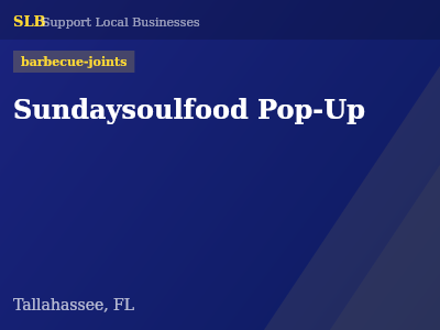 Sundaysoulfood Pop-Up — barbecue-joints in Tallahassee, FL