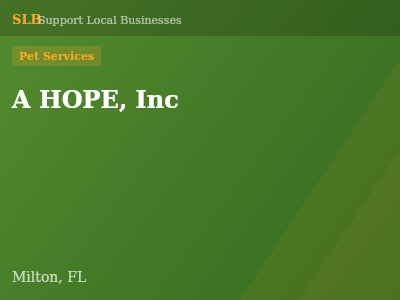 A HOPE, Inc — Pet Services in Milton, FL