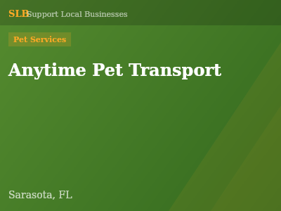 Anytime Pet Transport — Pet Services in Sarasota, FL