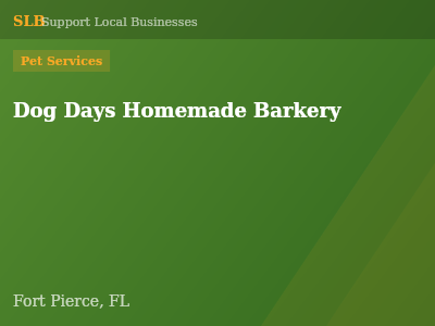 Dog Days Homemade Barkery — Pet Services in Fort Pierce, FL