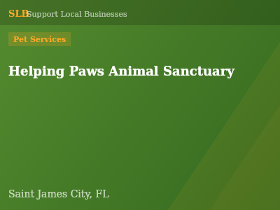 Helping Paws Animal Sanctuary — Pet Services in Saint James City, FL
