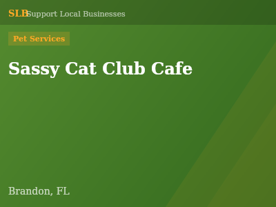 Sassy Cat Club Cafe — Pet Services in Brandon, FL