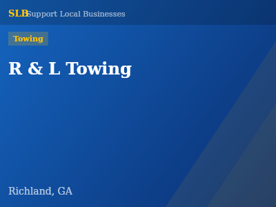 R & L Towing — Towing in Richland, GA