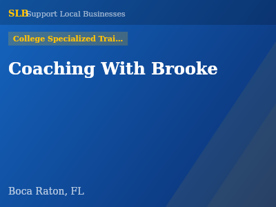 Coaching With Brooke — College Specialized Training in Boca Raton, FL