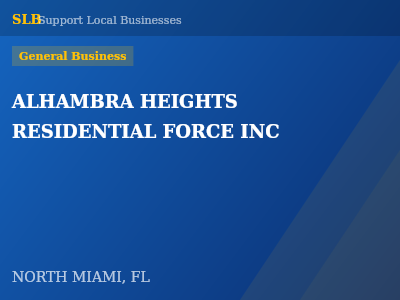 ALHAMBRA HEIGHTS RESIDENTIAL FORCE INC — General Business in NORTH MIAMI, FL