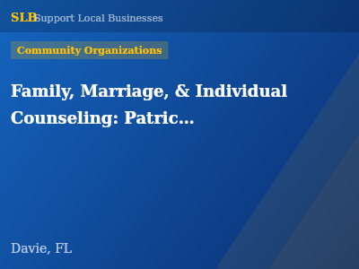 Family, Marriage, & Individual Counseling: Patrick M. DeCarlo Therapy — Community Organizations in Davie, FL