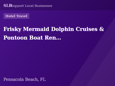 Frisky Mermaid Dolphin Cruises & Pontoon Boat Rentals — Hotel Travel in Pensacola Beach, FL