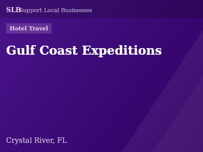 Gulf Coast Expeditions — Hotel Travel in Crystal River, FL