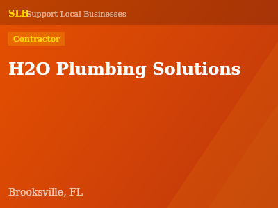 H2O Plumbing Solutions — Contractor in Brooksville, FL