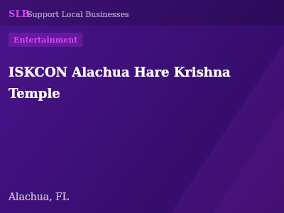 ISKCON Alachua Hare Krishna Temple — Entertainment in Alachua, FL