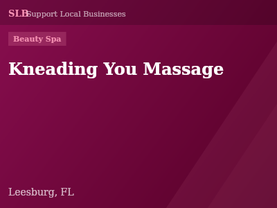 Kneading You Massage — Beauty Spa in Leesburg, FL