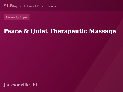 Peace & Quiet Therapeutic Massage — Beauty Spa in Jacksonville, FL