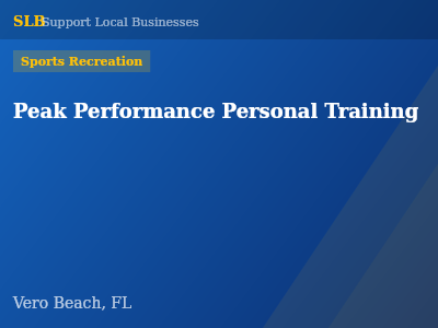 Peak Performance Personal Training — Sports Recreation in Vero Beach, FL