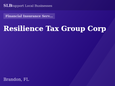 Resilience Tax Group Corp — Financial Insurance Services in Brandon, FL
