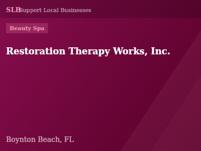Restoration Therapy Works, Inc. — Beauty Spa in Boynton Beach, FL
