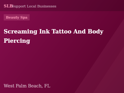 Screaming Ink Tattoo And Body Piercing — Beauty Spa in West Palm Beach, FL