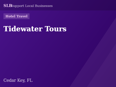 Tidewater Tours — Hotel Travel in Cedar Key, FL