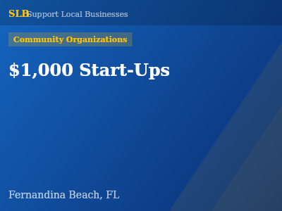 $1,000 Start-Ups — Community Organizations in Fernandina Beach, FL