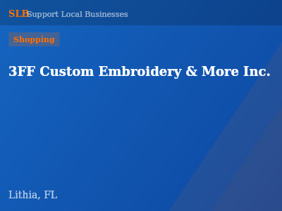 3FF Custom Embroidery & More Inc. — Shopping in Lithia, FL