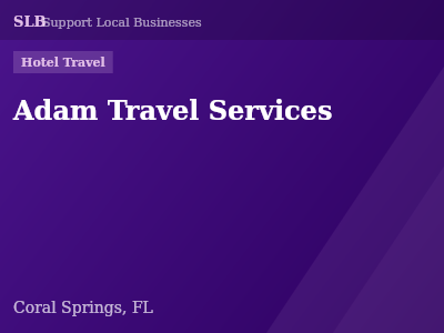 Adam Travel Services — Hotel Travel in Coral Springs, FL