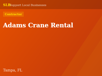 Adams Crane Rental — Contractor in Tampa, FL