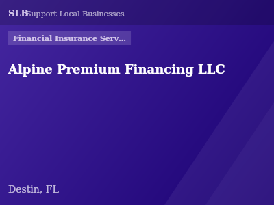 Alpine Premium Financing LLC — Financial Insurance Services in Destin, FL
